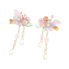 2pcs Chinese Style Flower Hair Clip Set for Women