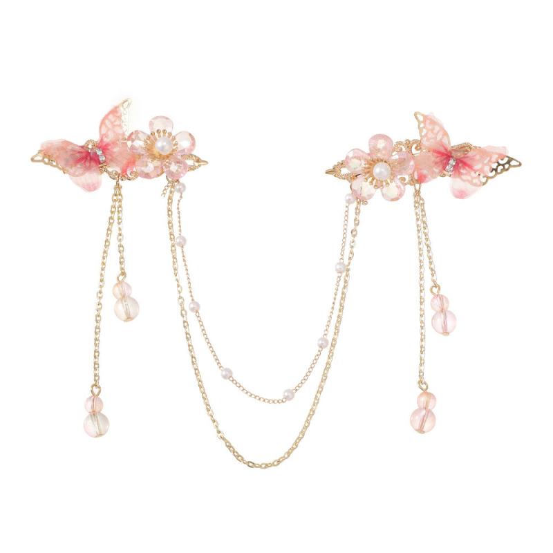 2pcs Chinese Style Flower Hair Clip Set for Women