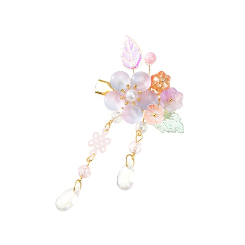 2pcs Chinese Style Flower Hair Clip Set for Women