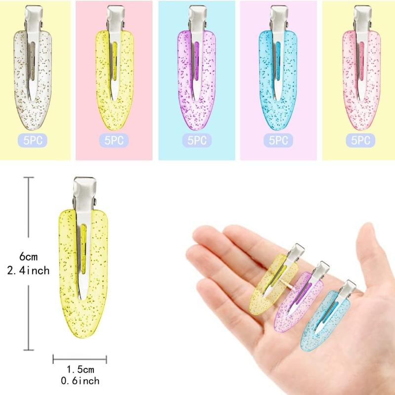 20pcs Glitter Hair Clips for Styling, No Bend Seamless Shape Clips