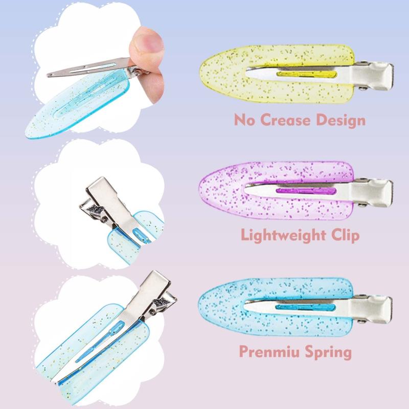 20pcs Glitter Hair Clips for Styling, No Bend Seamless Shape Clips