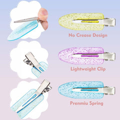 20pcs Glitter Hair Clips for Styling, No Bend Seamless Shape Clips