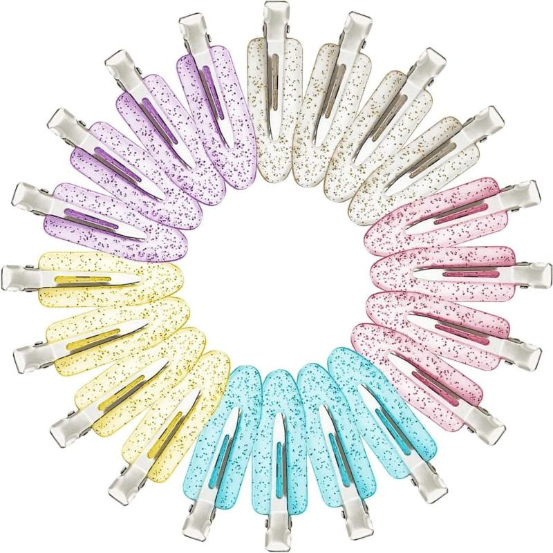 20pcs Glitter Hair Clips for Styling, No Bend Seamless Shape Clips