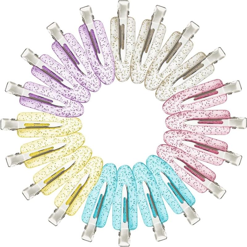 20pcs Glitter Hair Clips for Styling, No Bend Seamless Shape Clips