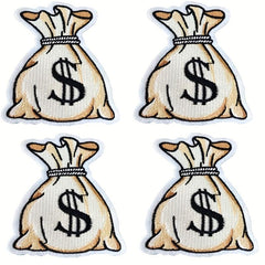 Money Bag Pattern Patches Embroidery Cloth Stickers DIY Decoration