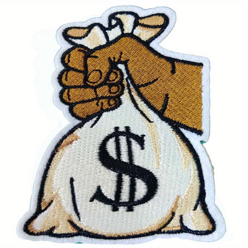 Money Bag Pattern Patches Embroidery Cloth Stickers DIY Decoration