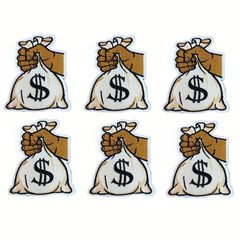Money Bag Pattern Patches Embroidery Cloth Stickers DIY Decoration