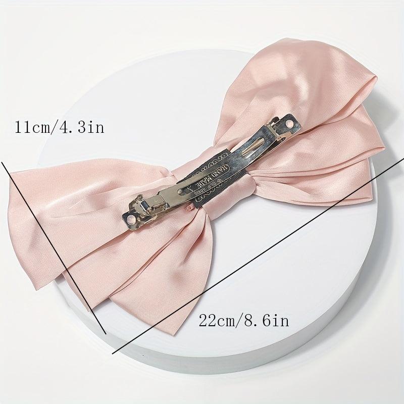 Satin Big Bow Hair Clip Sweet Hair Accessory