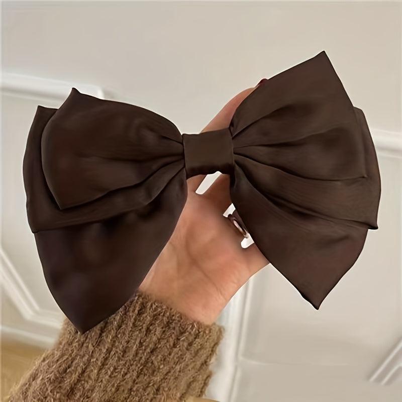 Satin Big Bow Hair Clip Sweet Hair Accessory