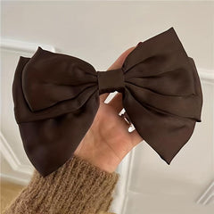 Satin Big Bow Hair Clip Sweet Hair Accessory