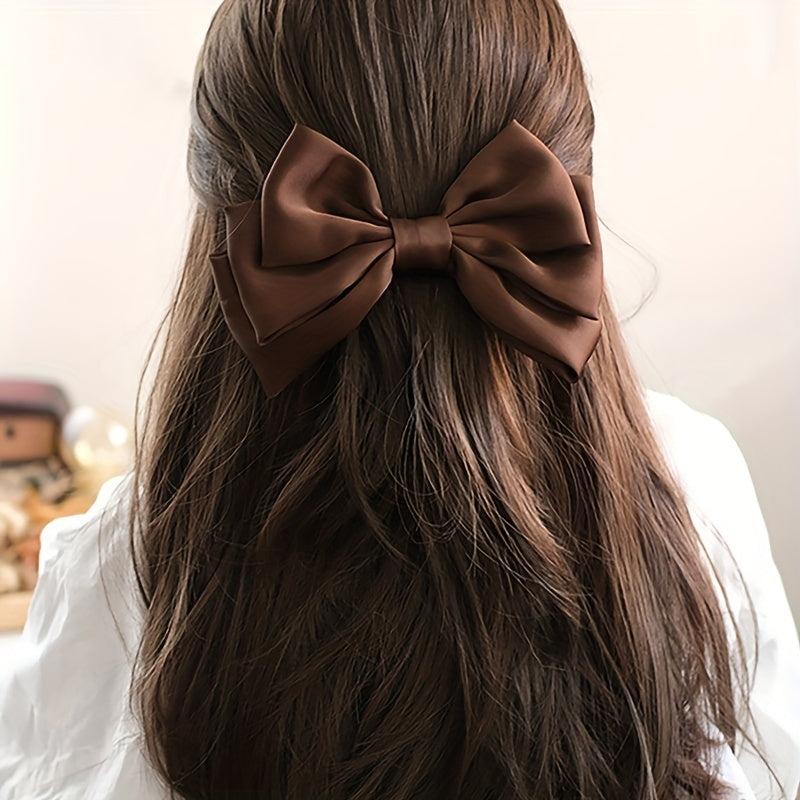 Satin Big Bow Hair Clip Sweet Hair Accessory