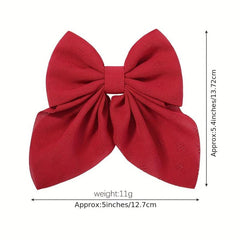Large Bowknot Hair Clip Set, Pastoral Style Headwear