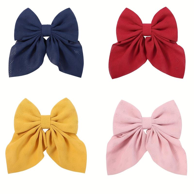 Large Bowknot Hair Clip Set, Pastoral Style Headwear