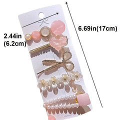 Pearl Rhinestone Hairpins Metal Hair Barrettes Flower Hair Clip
