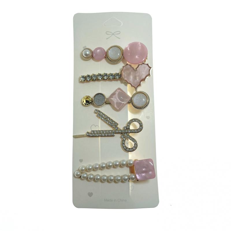 Pearl Rhinestone Hairpins Metal Hair Barrettes Flower Hair Clip