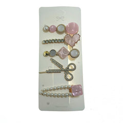 Pearl Rhinestone Hairpins Metal Hair Barrettes Flower Hair Clip