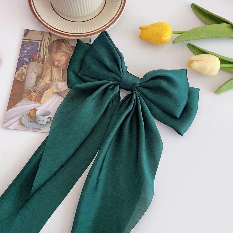 Big Bow Barrettes Satin Hairclips Ribbon Hair Pins For Women Girls