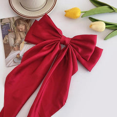 Big Bow Barrettes Satin Hairclips Ribbon Hair Pins For Women Girls