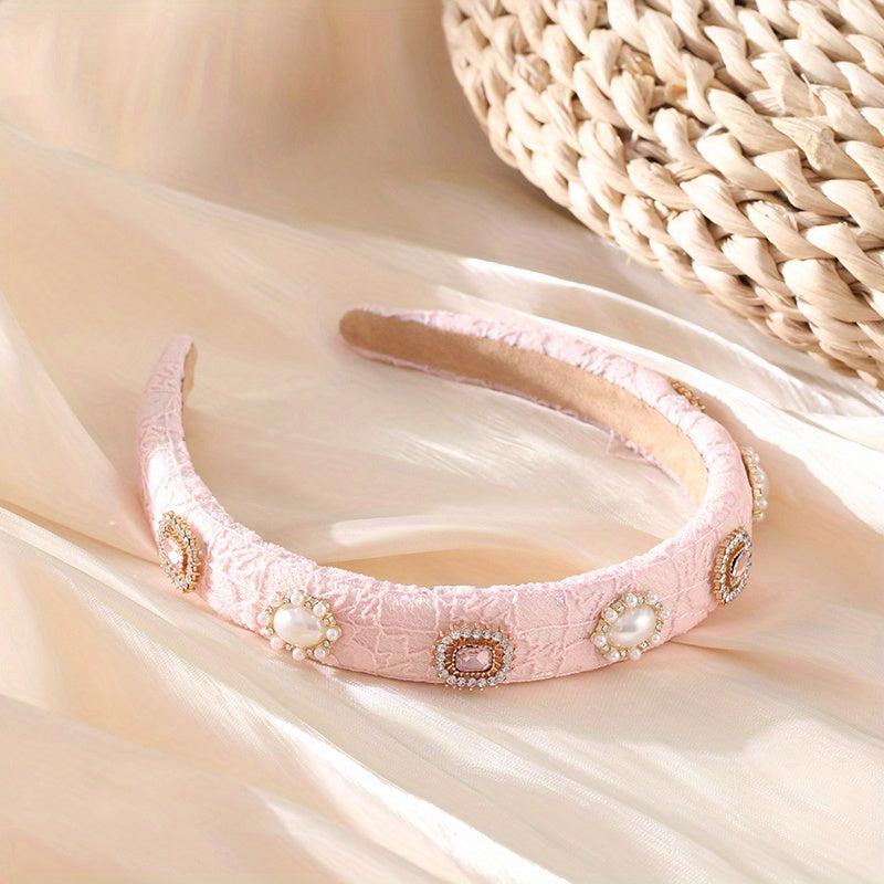 Rhinestone Pearl Headband Vintage Hair Accessories