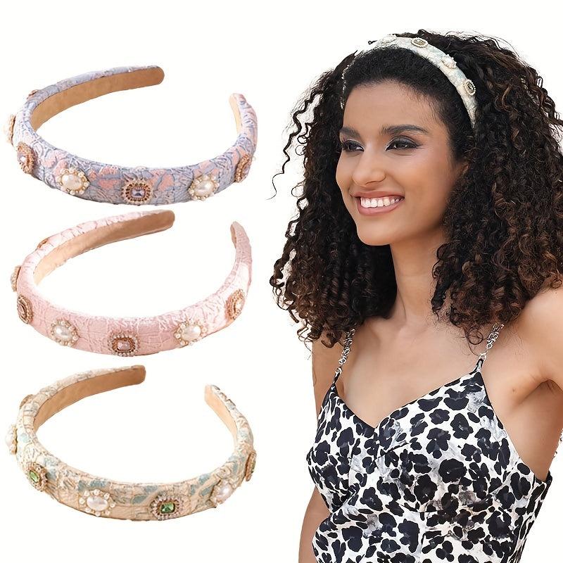 Rhinestone Pearl Headband Vintage Hair Accessories