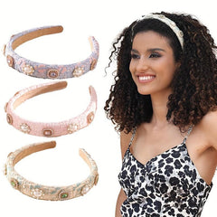 Rhinestone Pearl Headband Vintage Hair Accessories