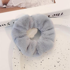 Plush Scrunchies Solid Hair Tie Fuzzy Hair Rope Accessories for Women Girls
