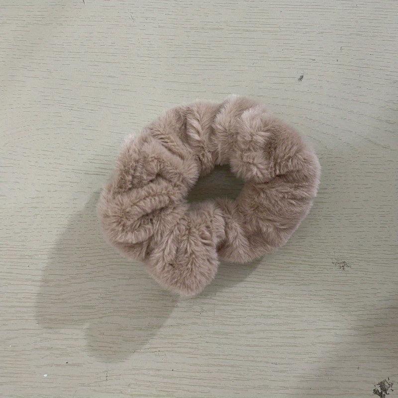 Plush Scrunchies Solid Hair Tie Fuzzy Hair Rope Accessories for Women Girls