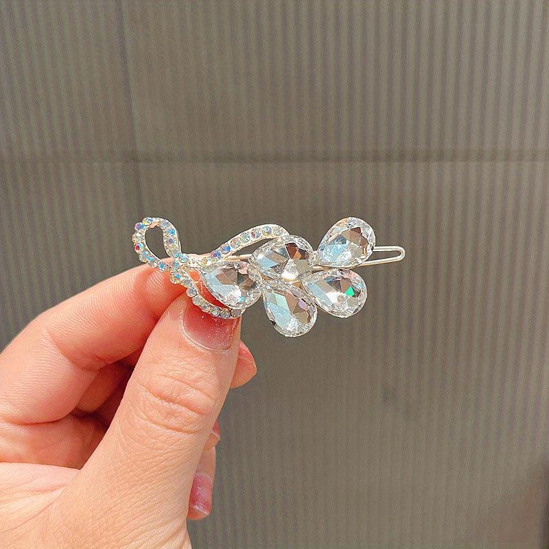 Faux Pearl Camellia Hair Clip Enamel Flower Headwear