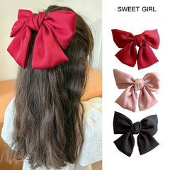 Big Bow Hair Clips Satin Hair Barrettes Women Girls Hair Accessories