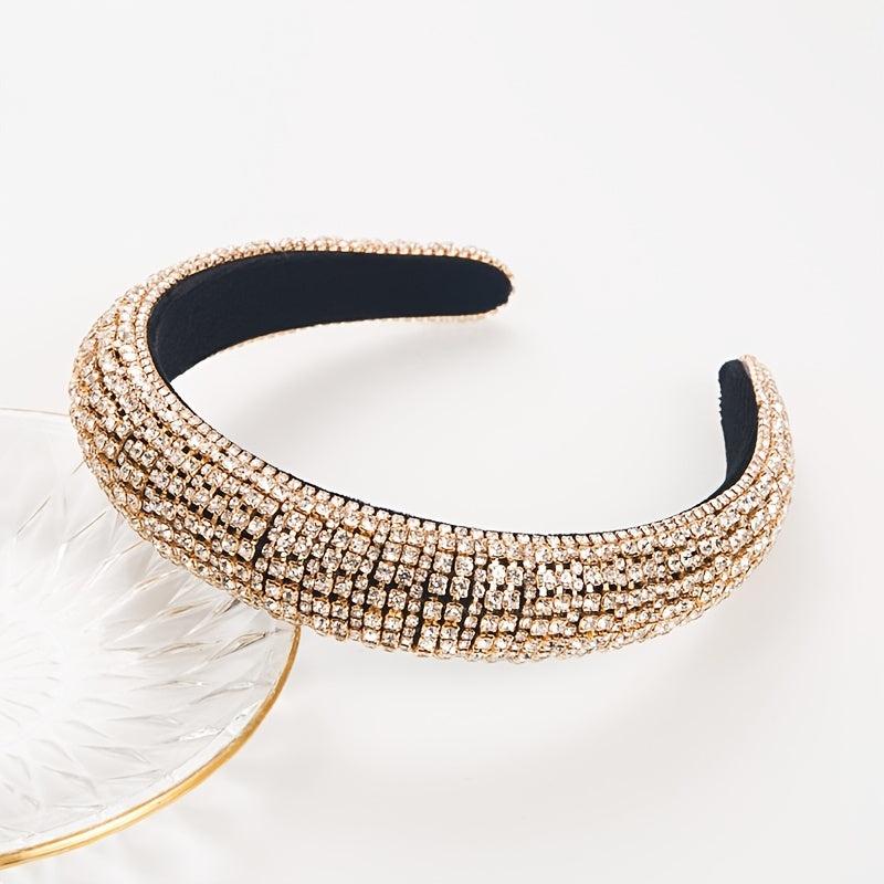 Colorful Rhinestone Headband for Women - Velvet Bridal Hairband