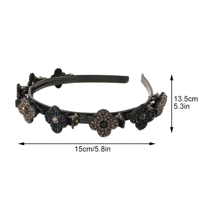 Crystal Stone Braided Hair Clips for Women Girls