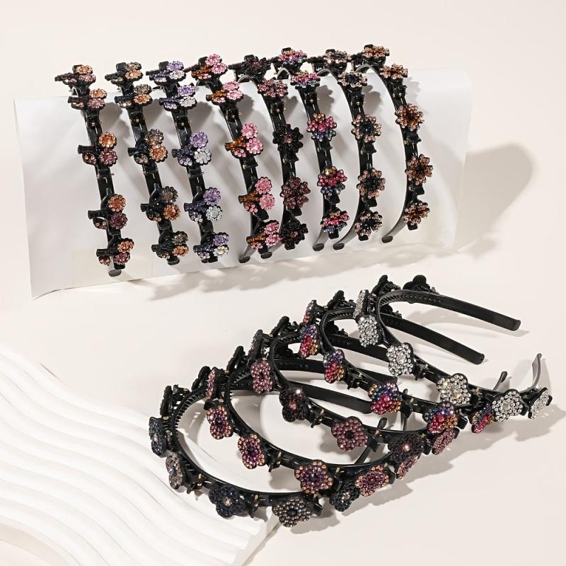 Crystal Stone Braided Hair Clips for Women Girls