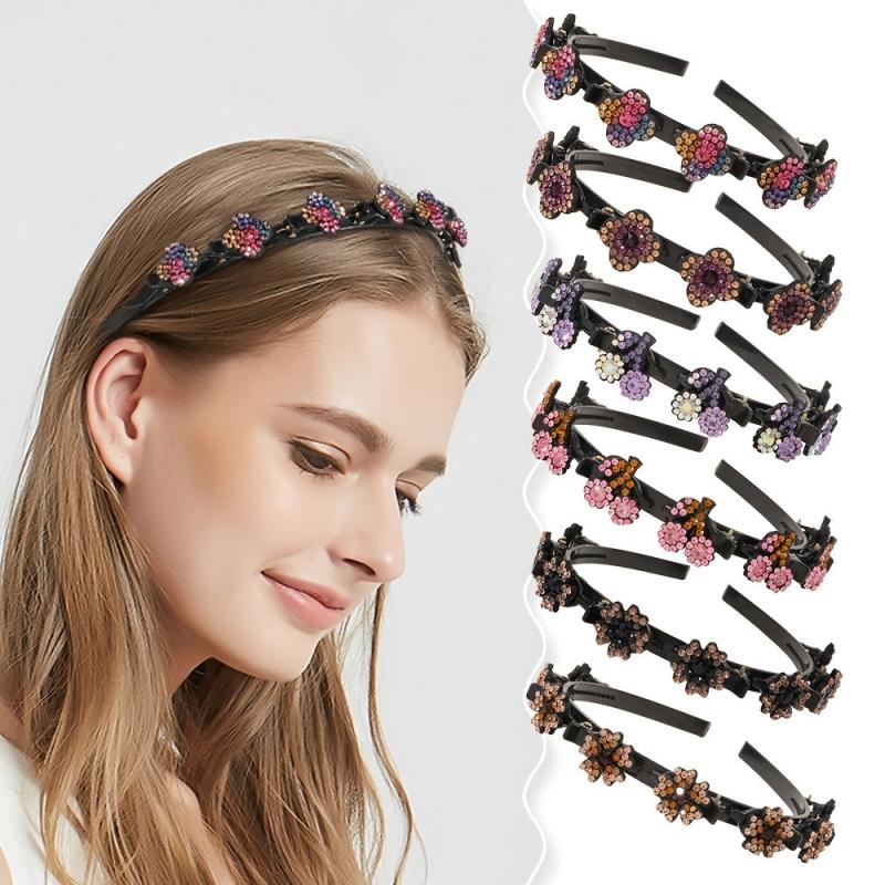 Crystal Stone Braided Hair Clips for Women Girls