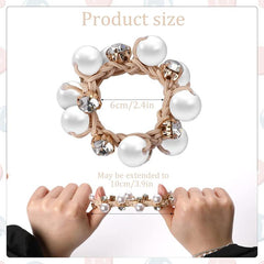 Rhinestone Pearl Charm Scrunchie Hair Tie Ponytail Holder Minimalist Hair Band