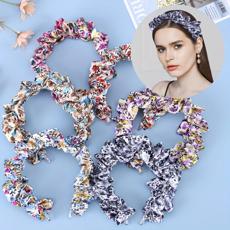 Retro Floral Headband Ruched Style Hair Band Women Girls Accessories