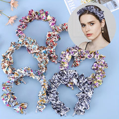 Retro Floral Headband Ruched Style Hair Band Women Girls Accessories