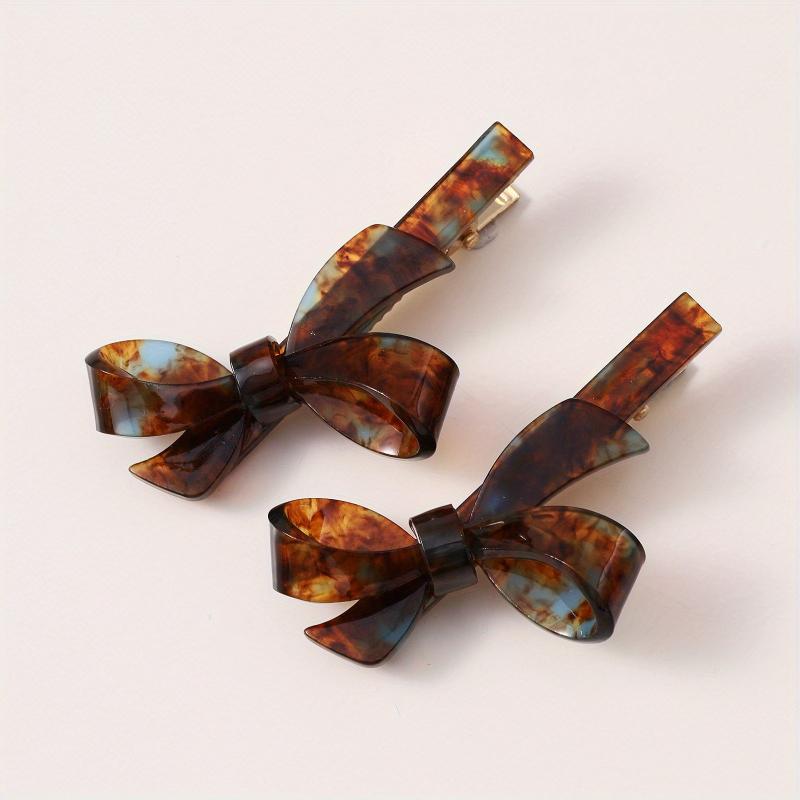 2pcs Gradient Bow Hair Clips for Women Girls