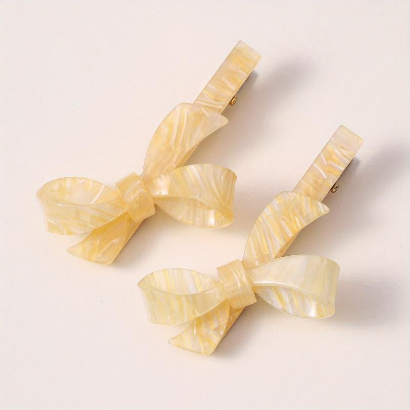 2pcs Gradient Bow Hair Clips for Women Girls