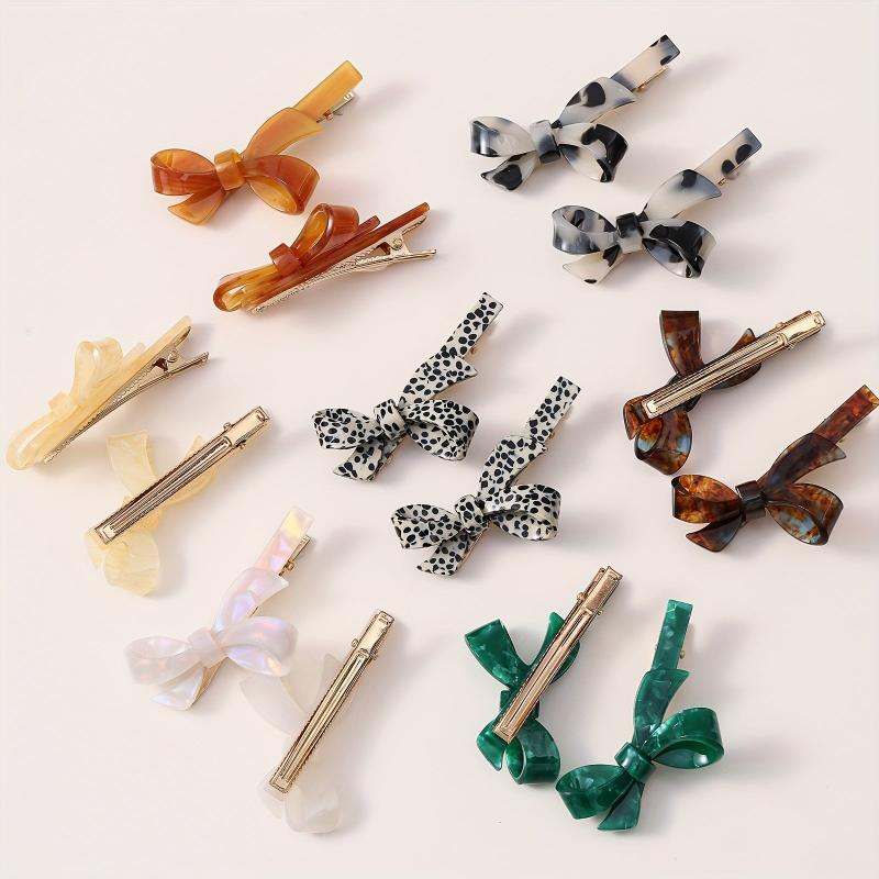 2pcs Gradient Bow Hair Clips for Women Girls