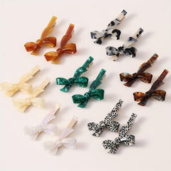 2pcs Gradient Bow Hair Clips for Women Girls