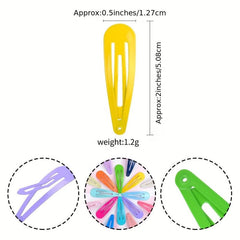 120pcs Colored Metal Snap Hairpins Non Slip Hair Clips Y2K Hair Accessories