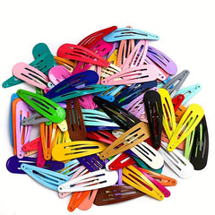 120pcs Colored Metal Snap Hairpins Non Slip Hair Clips Y2K Hair Accessories