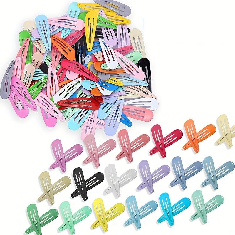 120pcs Colored Metal Snap Hairpins Non Slip Hair Clips Y2K Hair Accessories