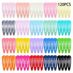 120pcs Colored Metal Snap Hairpins Non Slip Hair Clips Y2K Hair Accessories