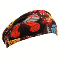 Women's Printed Sports Headband Yoga Hairband Wide Fitness Bandana