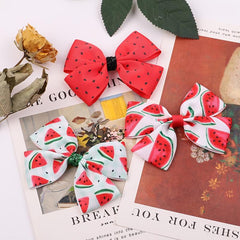 Watermelon Pattern Bowknot Hair Clips for Women Girls