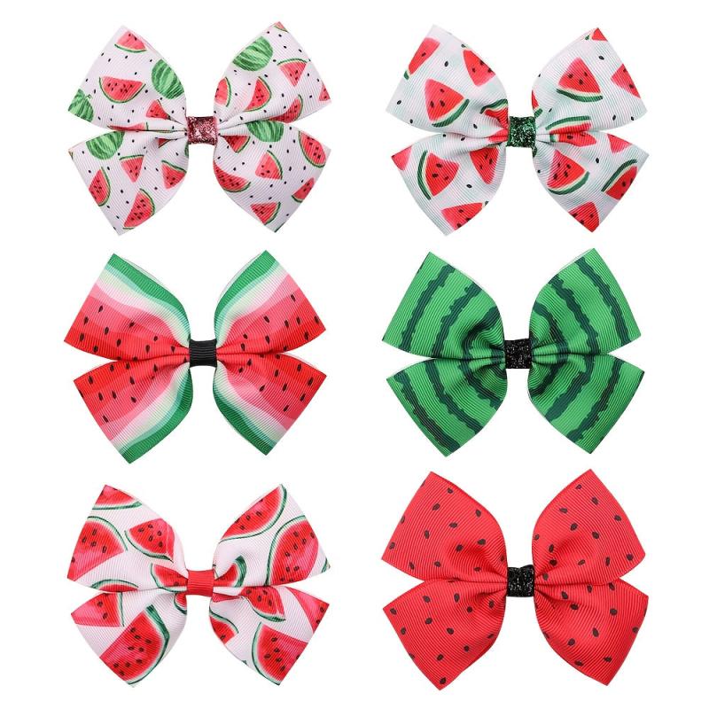 Watermelon Pattern Bowknot Hair Clips for Women Girls