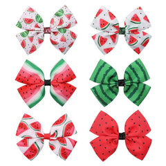 Watermelon Pattern Bowknot Hair Clips for Women Girls