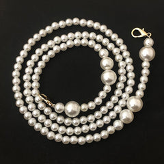 Faux Pearl Beaded Bag Strap Replacement Accessory With Lobster Clasp