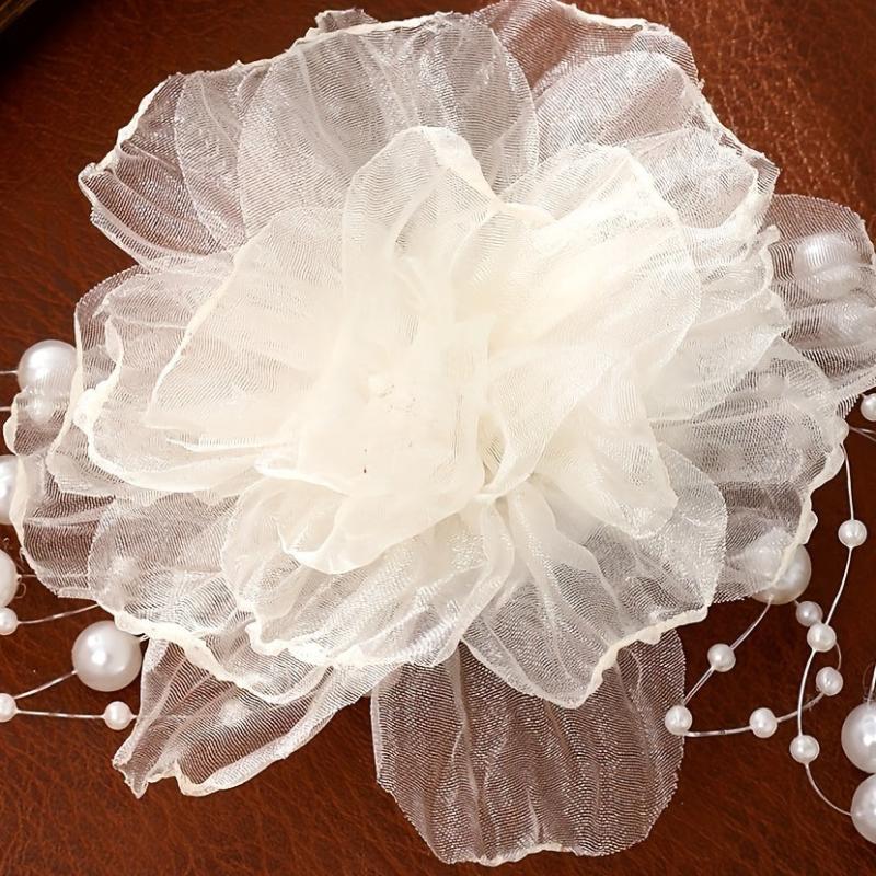 Organza Flower Hair Clip Bridal Wedding Hair Accessory